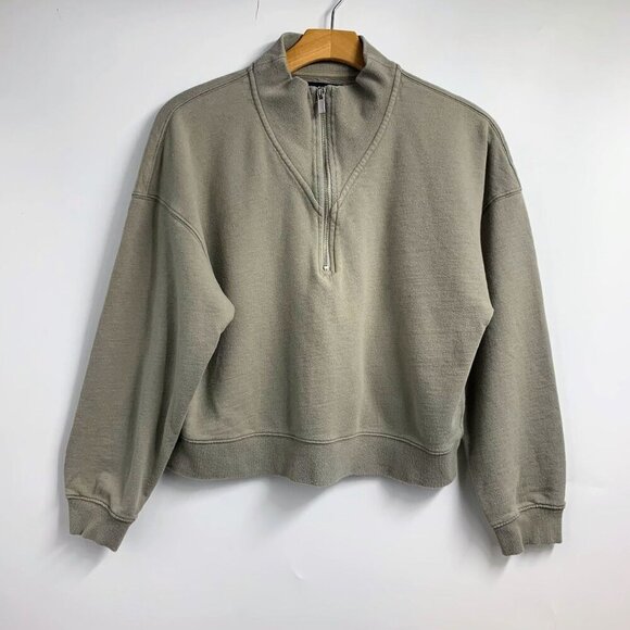 Naadam Women's 1/2 Zip Cashmere Long Sleeve Mock Neck‎ Pullover Size M - Picture 1 of 12